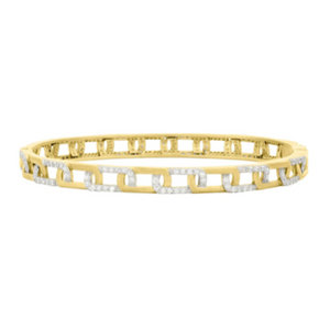 Freida Rothman Signature Grit Chain Link Pave Thin Hinge Bangle