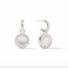 Julie Vos Fleur de Lis Silver Hoop and Charm Earrings