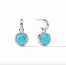 Julie Vos Fleur de Lis Silver Hoop and Charm Earrings