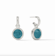 Julie Vos Fleur de Lis Silver Hoop and Charm Earrings