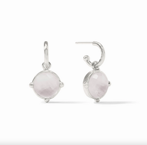 Julie Vos Honeybee Hoop & Charm Silver Earrings