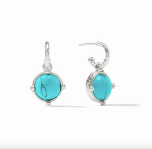 Julie Vos Honeybee Hoop & Charm Silver Earrings
