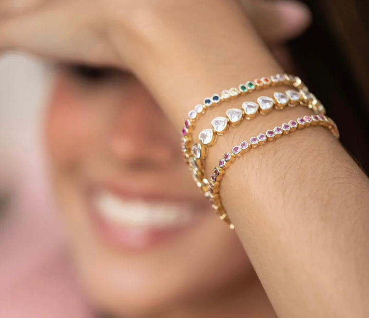 Sahira Rainbow Bezel Tennis Bracelet