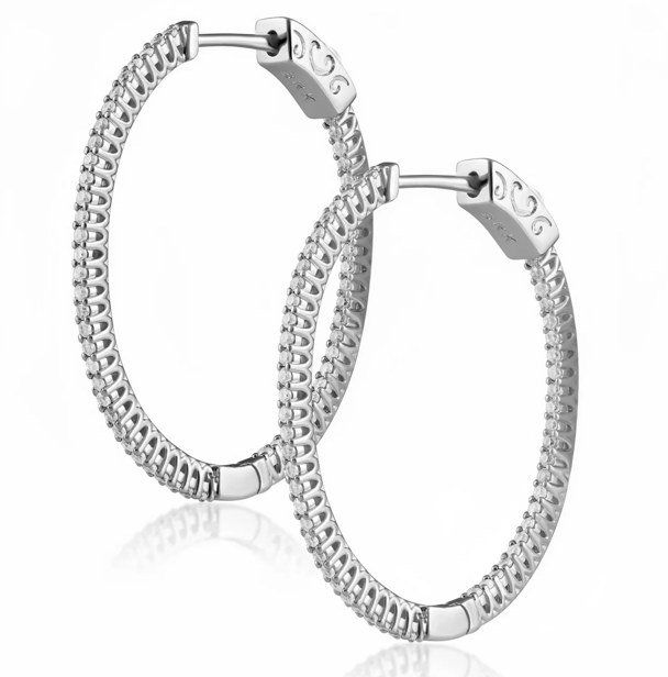Sahira Kristen CZ Oval Hoop Earring
