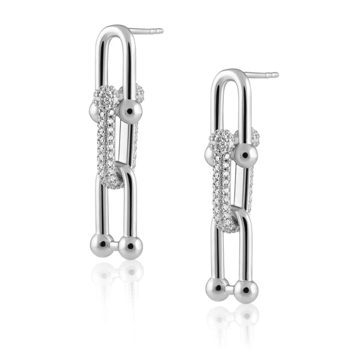 Sahira U Link Pave Drop Earrings