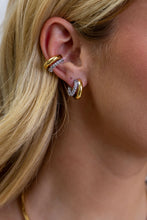 Sahira Kendall Two Tone Pave Hoop Earrings