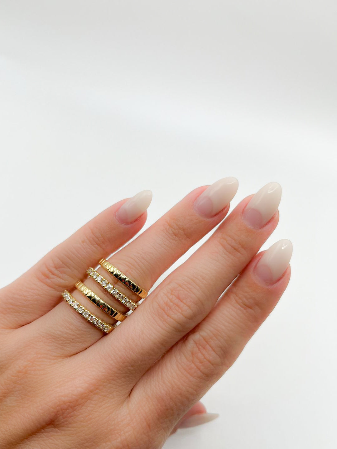 Gold Diamond Spiral Statement Ring
