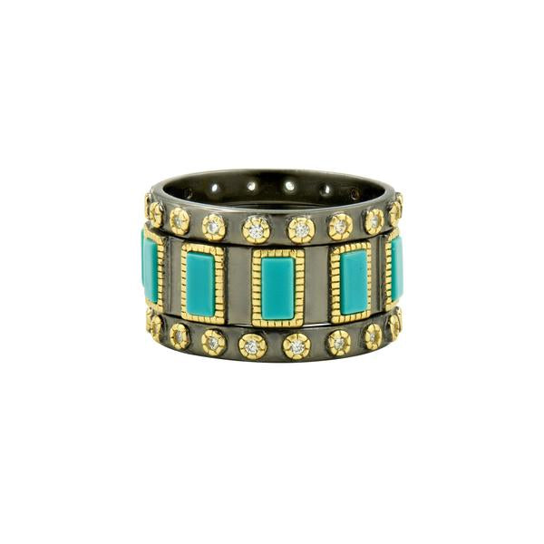 Freida Rothman Turquoise 3 Stack Ring