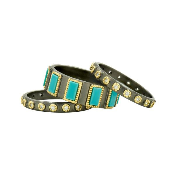 Freida Rothman Turquoise 3 Stack Ring