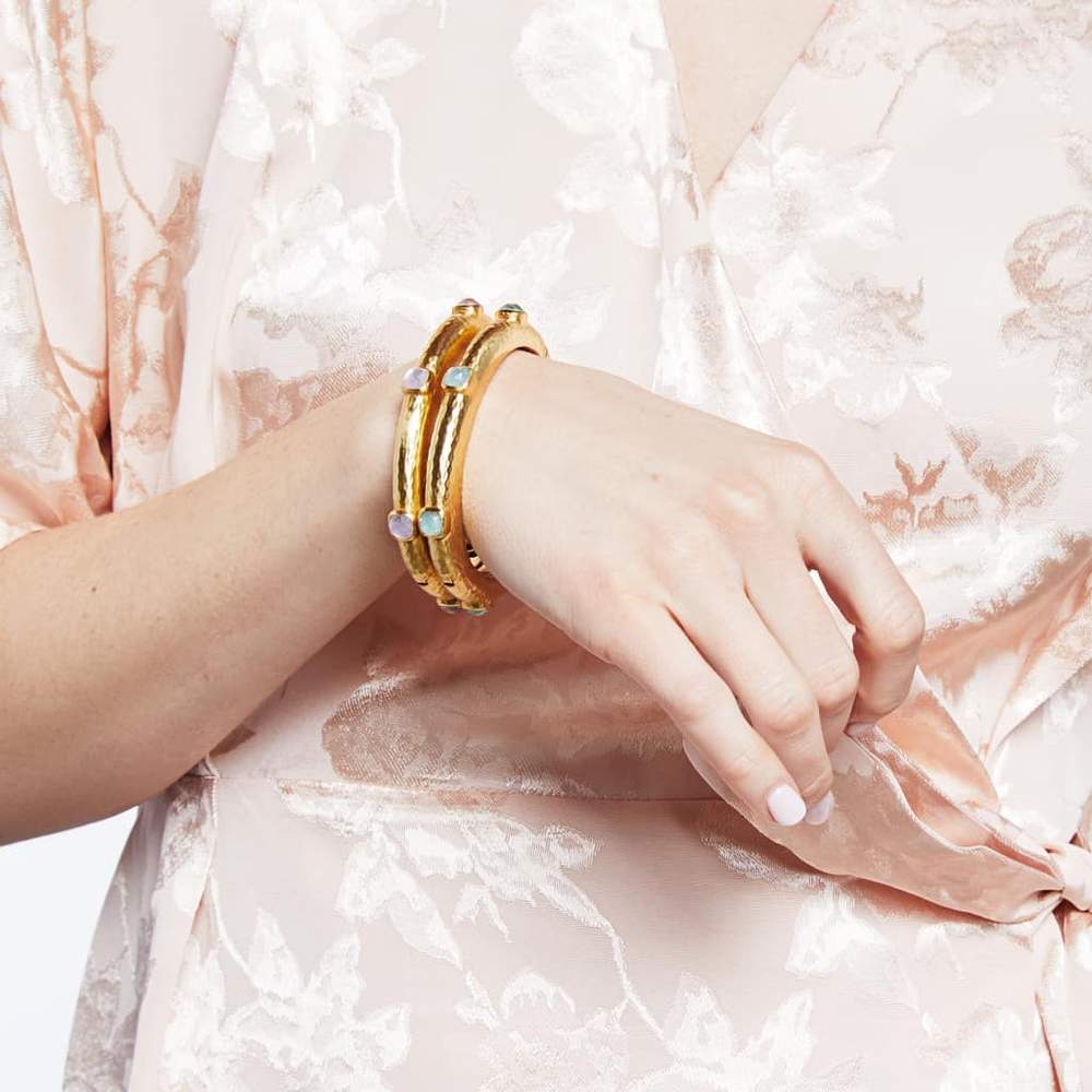 Julie Vos Catalina Stone Hinge Bangle Bracelet