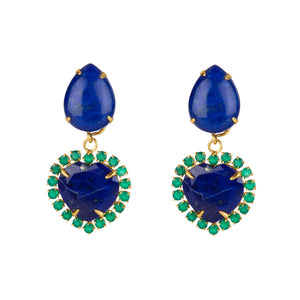 Bounkit Lapis & Green Onyx Earrings