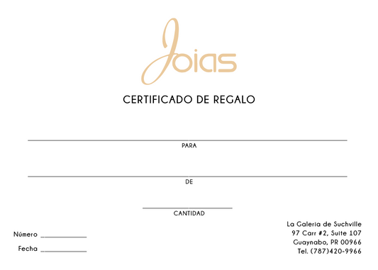 Shop Joias Gift Card