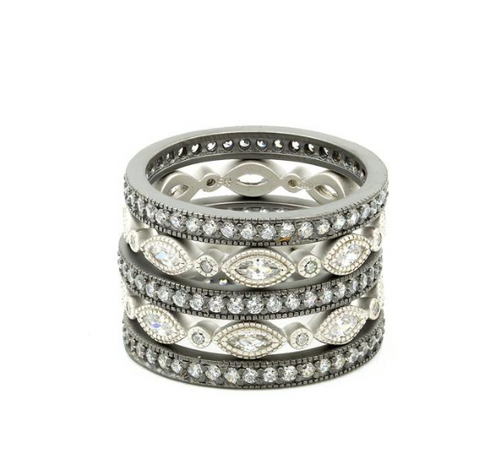 Freida Rothman Signature Classic Marquise Eternity 5-Stack Ring