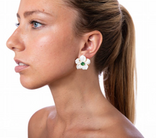 Bounkit White Agate, Pearl, Lemon Quartz & Green Onyx Earrings