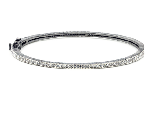 Freida Rothman Signature Thin Pave Hinge Bangle Bracelet