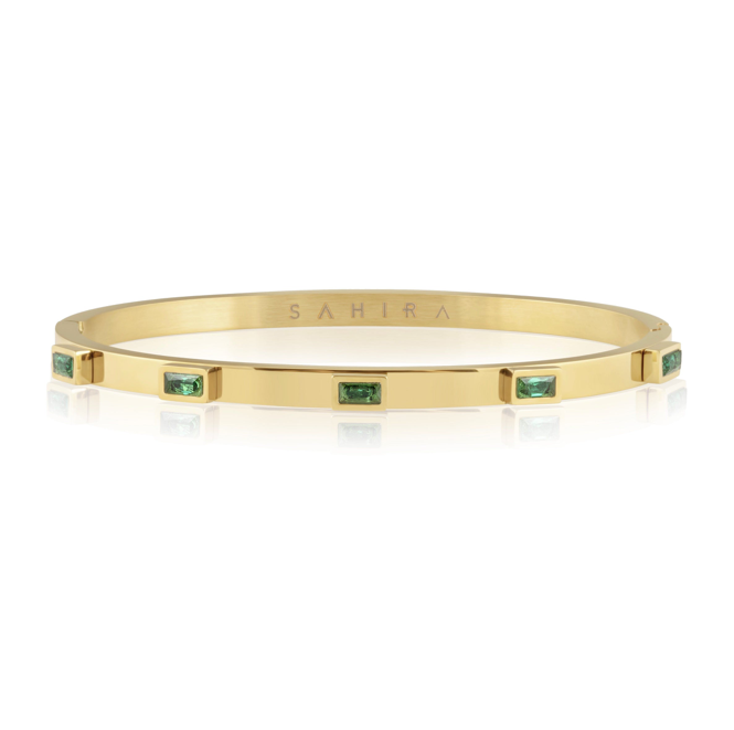 Sahira Emerald Baguette Stackable Bracelet