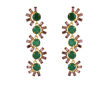 Bounkit Green Onyx & CZ Earrings