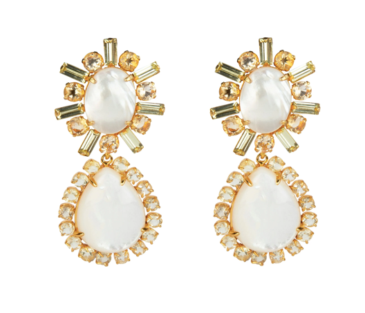Bounkit Mother of Pearl & Citrine Earrings