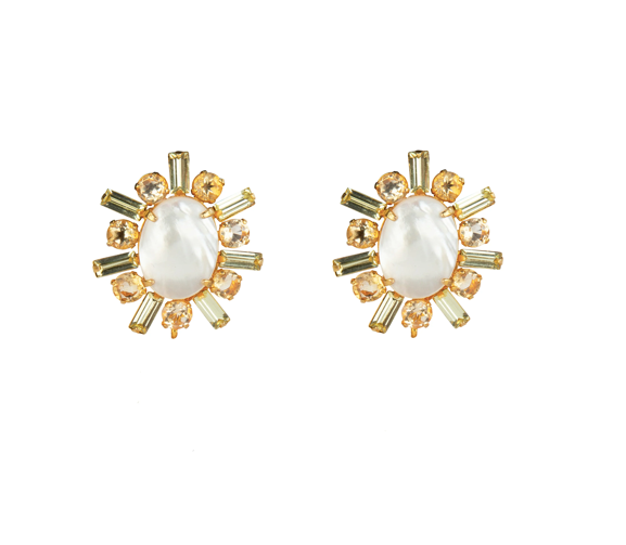 Bounkit Mother of Pearl & Citrine Earrings