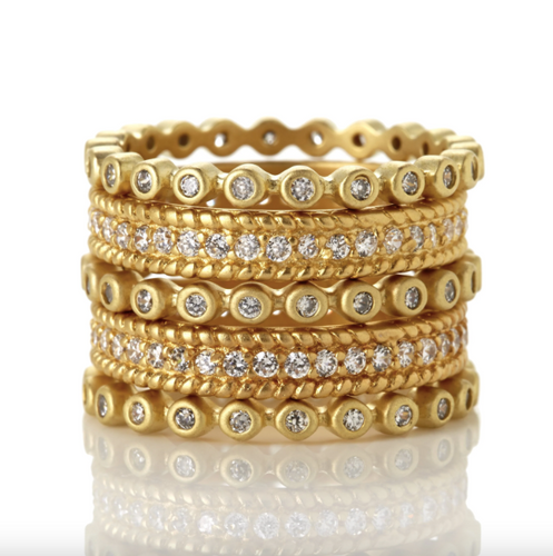 Freida Rothman Signature Pave 5 Stack Ring