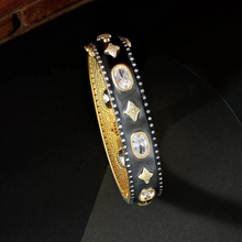 Freida Rothman Oh So Gorgeous Wide Hinge Bangle Bracelet