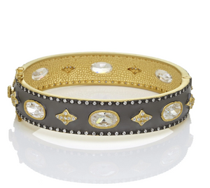 Freida Rothman Oh So Gorgeous Wide Hinge Bangle Bracelet