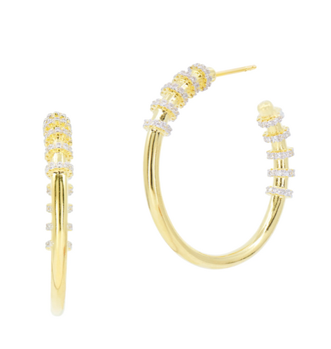 Freida Rothman Sparkling Reflections Hoop Earrings