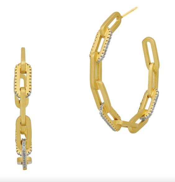 Freida Rothman Chain Link Hoop Earring