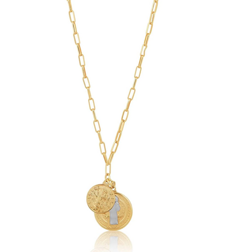 Sahira Saint II St. Benedict Coin Necklace