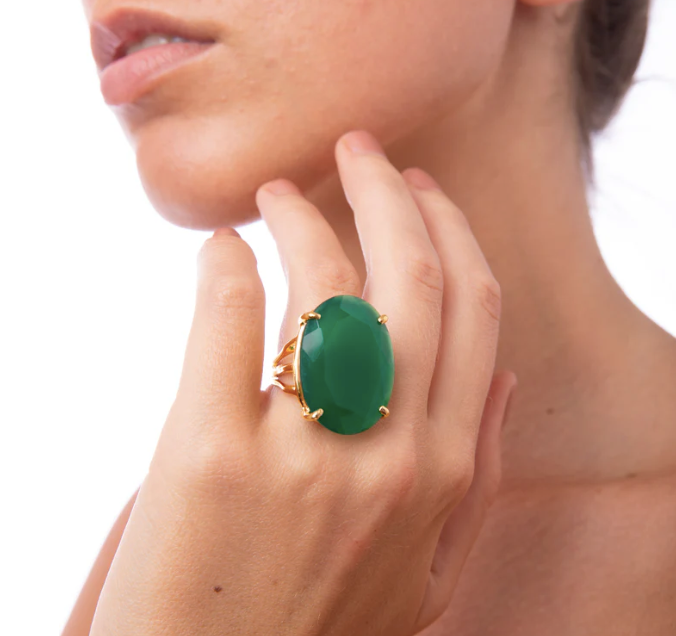 Bounkit Oval Cocktail Ring