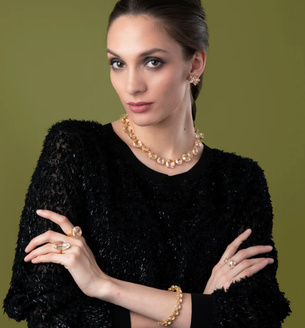 Bounkit Clear Quartz Riviere Necklace