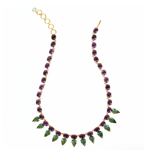 Bounkit Amethyst & Green Amethyst Necklace