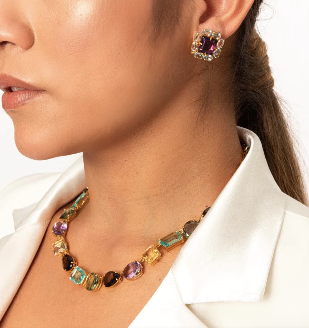 Bounkit Riviere Multi Shape Color Necklace