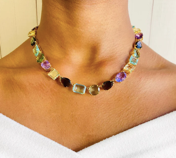Bounkit Riviere Multi Shape Color Necklace