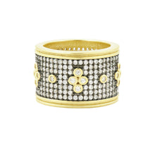 Freida Rothman Signature Pave Clover Wide Band Ring